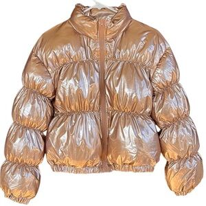 Like New Steve Madden Eden Puffer Coat Metallic Size Small